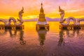 White Naga statue at Kwan Phayao