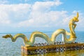 White Naga statue at Kwan Phayao