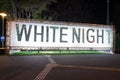 White Night sign in Johnstone Park in Geelong, Australia.