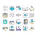 White Noise Hearing Collection Icons Set Vector .