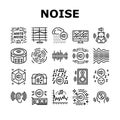 White Noise Hearing Collection Icons Set Vector