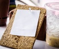 White note paper on cork board Royalty Free Stock Photo