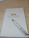 white notebook and bolpoint Royalty Free Stock Photo