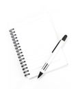 White notebook isolated with pen