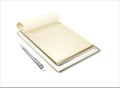 White Notepad with pen on white background Royalty Free Stock Photo