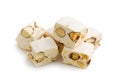 White nougat with almonds Royalty Free Stock Photo