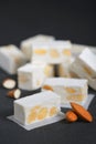 White nougat with almonds Royalty Free Stock Photo