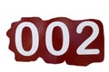 White number 002 Royalty Free Stock Photo