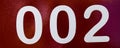 White number 002 Royalty Free Stock Photo