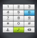 White Number Phone Keypad