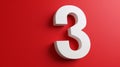 The White Number Three.AI generated image Royalty Free Stock Photo