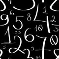 White numbers pattern on a black background.