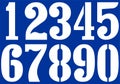 White numbers stencil