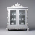 Meroni & Colzani Art Design White Cabinet In Monochromatic Depth