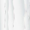 White oblong paper strips placed one over another with torn edge in vertical position, paper for note. Vector Royalty Free Stock Photo