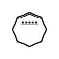 White octagon with five stars icon, simple style