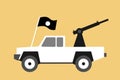 White off road pickup truck is armed Royalty Free Stock Photo