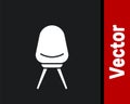 White Office chair icon isolated on black background. Vector Illustration Royalty Free Stock Photo