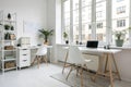 White office interior mixed media Royalty Free Stock Photo