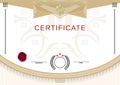 White official certificate with beige graphical elements