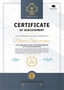 White official certificate with dark design elements, crown. Vector abstract background. Elegant template