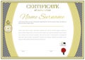 White official certificate with wafer, emblem, gold border