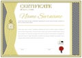 White official certificate with wafer, emblem, gold border