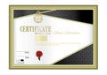 White official certificate with wafer, emblem, gold border