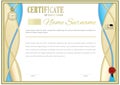 White official certificate with wafer, emblem, gold border