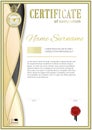 White official certificate with wafer, emblem, gold border