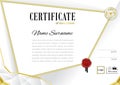 White official certificate wiht gold elements, wafer and emblelm