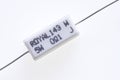 White 0,1 Ohm power resistor on white background Royalty Free Stock Photo