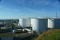 White oil Storage tanks Royalty Free Stock Photo