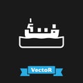 White Oil tanker ship icon isolated on black background. Vector Royalty Free Stock Photo