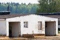 White old barn in the country srping