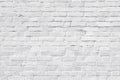 White old brick wall texture. Rough light grey brickwork. Weathered masonry background Royalty Free Stock Photo