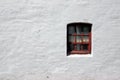 White old brick wall with window Royalty Free Stock Photo