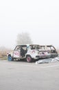 Soviet Old Car, Autumn, foggy day