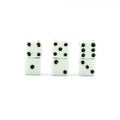 White old dice on a white background