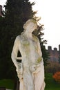 White old marble statue, building in Castelfranco Veneto, in Italy Royalty Free Stock Photo