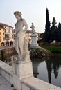 White old marble statues, building in Castelfranco Veneto, in Italy Royalty Free Stock Photo