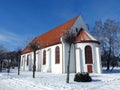 White old rebuild church, Lithuania Royalty Free Stock Photo