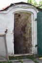 white old room with open green door Royalty Free Stock Photo