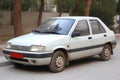 White old simple sedan car