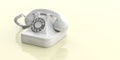 White old telephone on white background. 3d illustration Royalty Free Stock Photo