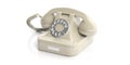 White old telephone on white background. 3d illustration Royalty Free Stock Photo