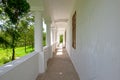 White old verandah of old rectory house, Hungary Royalty Free Stock Photo