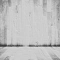 White old wood or wooden vintage plank floor and wall surface background as a vintage pattern layout for retro, grunge Royalty Free Stock Photo