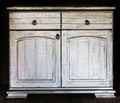 White old wooden cabinet front Royalty Free Stock Photo