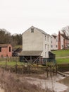 white old wooden watermill house farm private uk Royalty Free Stock Photo